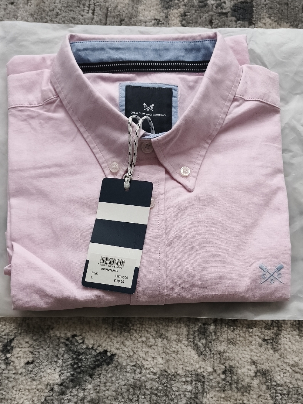 Crew Clothing Men’s Button-Down Shirt in Light Pink